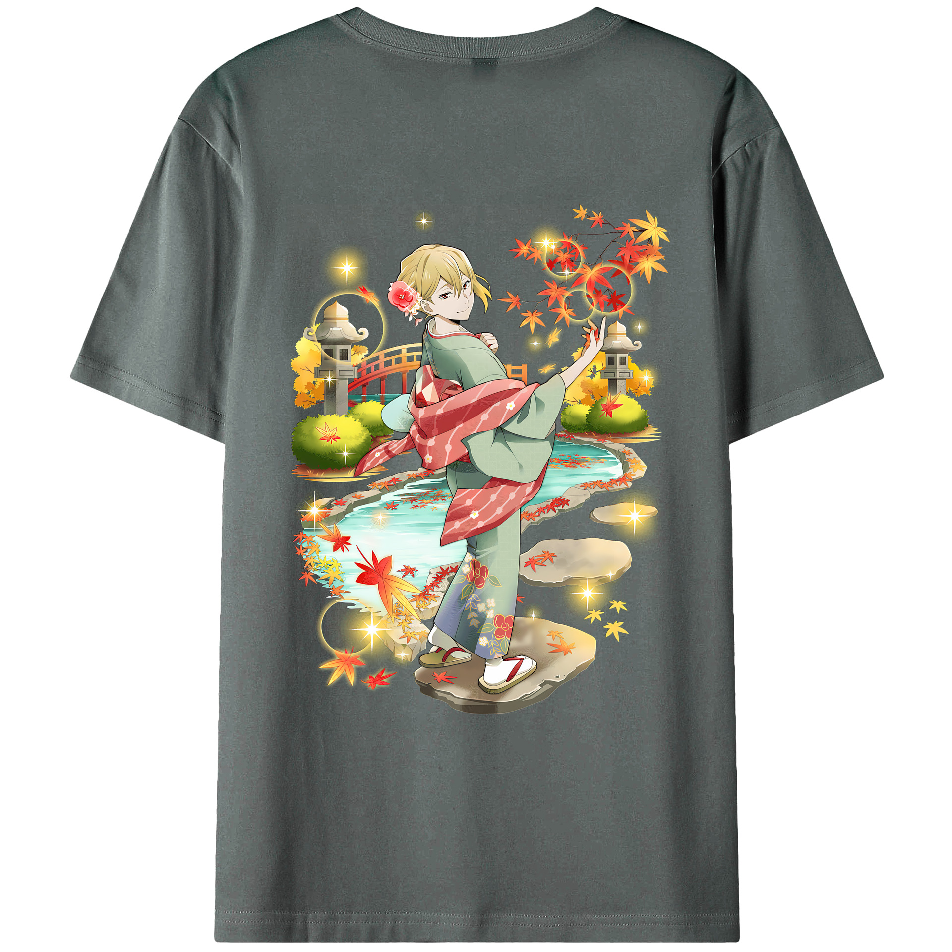 （画像用） 文豪ストレイドッグス Bungo Stray Dogs 綿100％ メンズ半袖Tシャツ（バックプリント） 通気性